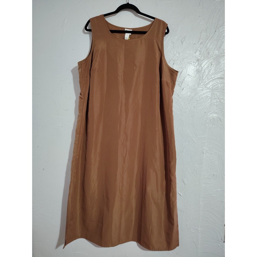 Lane Bryant Maxi Dress Women 1X Brown Sleeveless Evening Party Classic Holiday